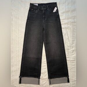 Gap High Rise Stride Cuffed Wide-Leg Jeans